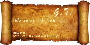 Gönczi Tünde névjegykártya